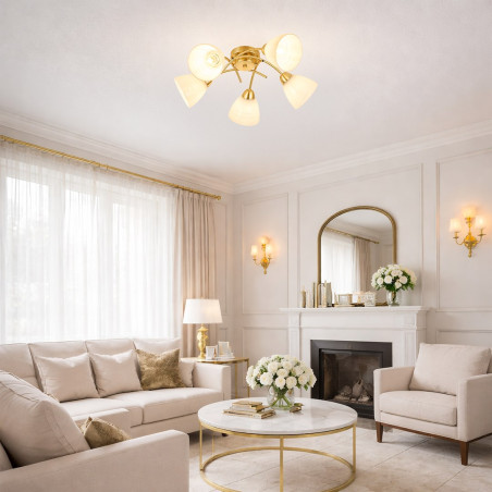 NOWOŚĆ ML2761 Lampa sufitowa CLARA GOLD 5xE27 Milagro