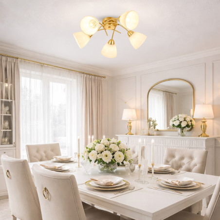 NOWOŚĆ ML2761 Lampa sufitowa CLARA GOLD 5xE27 Milagro
