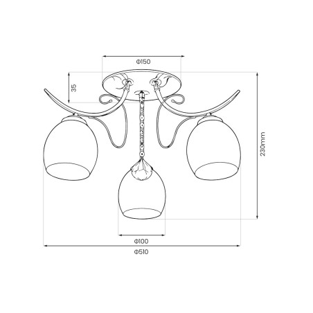 NOWOŚĆ ML2762 Lampa sufitowa ELLA 3xE27 Milagro