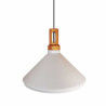 Lampa wisząca NORDIC WOODY biało-drewniana 35 cm ST-5097B Step into Design