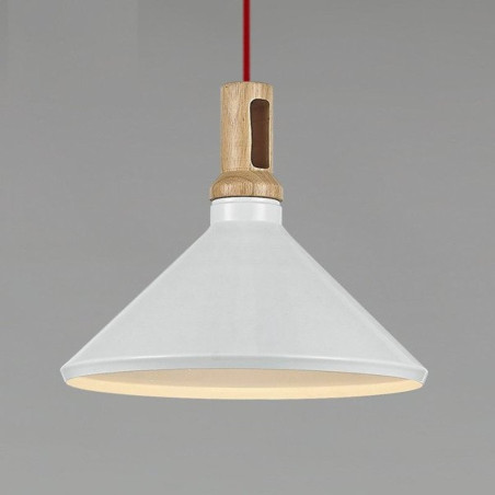 Lampa wisząca NORDIC WOODY biało-drewniana 35 cm ST-5097B Step into Design