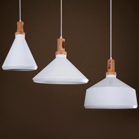 Lampa wisząca NORDIC WOODY biało drewniana 35 cm ST-5097A Step into Design