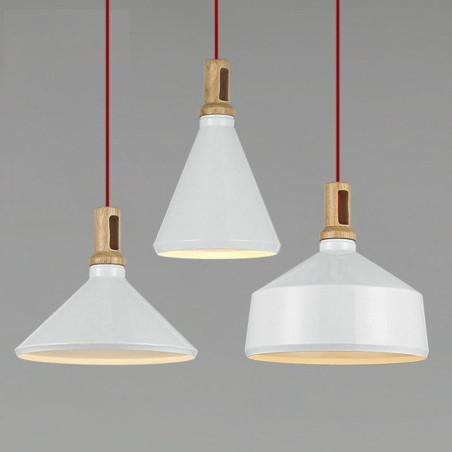 Lampa wisząca NORDIC WOODY biało drewniana 25 cm ST-5097c Step into Design