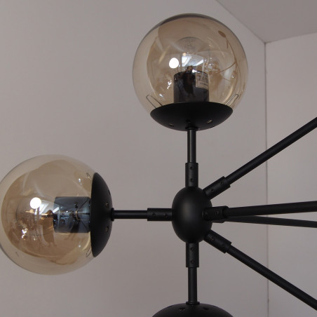 Lampa wisząca ASTRIFERO-15 bursztynowo czarna 110 cm ST-9047-15 Step into Design