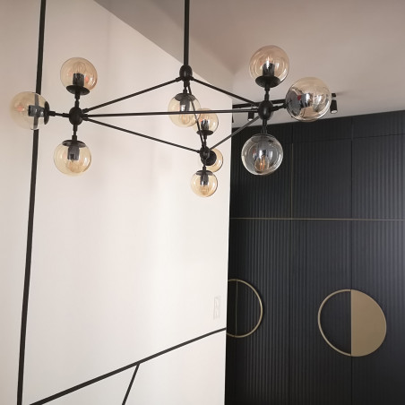 Lampa wisząca ASTRIFERO-15 bursztynowo czarna 110 cm ST-9047-15 Step into Design