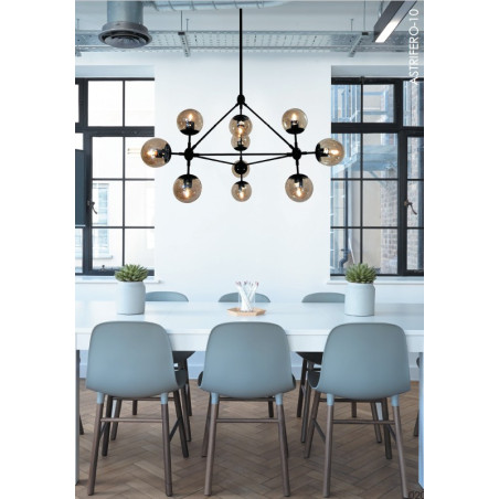 Lampa wisząca ASTRIFERO-15 bursztynowo czarna 110 cm ST-9047-15 Step into Design