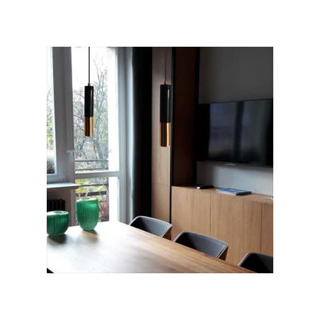 Lampa wisząca GOLDEN PIPE-1 czarno złota 5 cm ST-5719-1 Step into Design