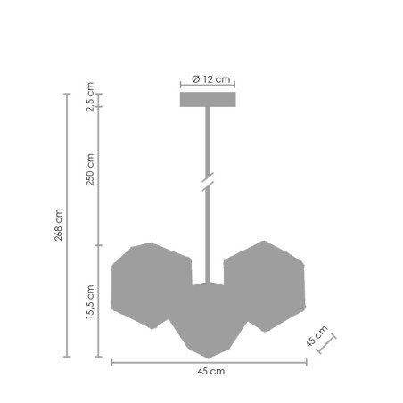 Lampa wisząca NEW GEOMETRY-3 czarno złota 45 cm ST-8861-3 Step into Design
