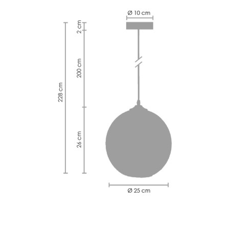 Lampa wisząca LOVE BOMB szara 25 cm ST-5012 smoke Step into Design