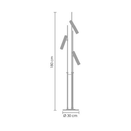 Lampa stojąca GOLDEN PIPE-3 czarno złota 180 cm ST-5718-3 Step into Design