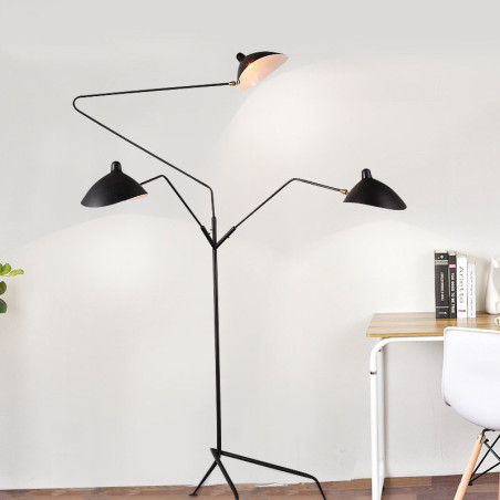Lampa podłogowa CRANE-3F czarna 210 cm F8703 Step into Design