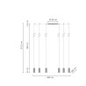 Lampa wisząca LINEA-9 czarna XT005-9P Step into Design
