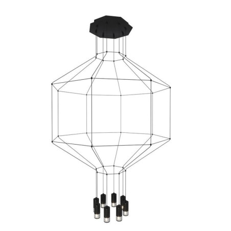 Lampa wisząca LINEA-8 czarna 80 cm XT080-8P Step into Design