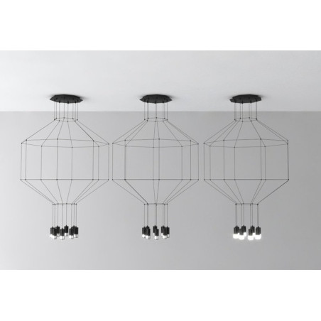 Lampa wisząca LINEA-8 czarna 80 cm XT080-8P Step into Design