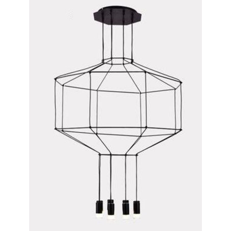 Lampa wisząca LINEA-8 czarna 80 cm XT080-8P Step into Design