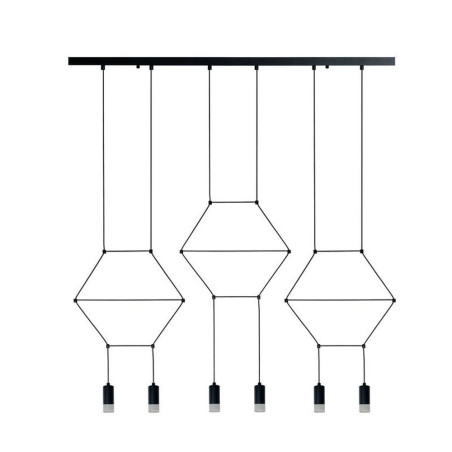 Lampa wisząca LINEA-6 LONG czarna 100 cm XT100-6P Step into Design