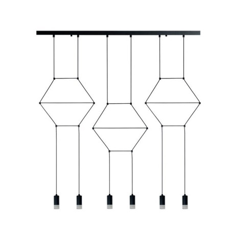 Lampa wisząca LINEA-6 LONG czarna 100 cm XT100-6P Step into Design