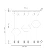 Lampa wisząca LINEA-6 LONG czarna 100 cm XT100-6P Step into Design