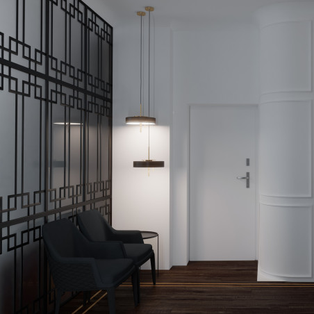 Lampa wisząca ARTDECO czarno - złota 35 cm do salonu MP8872 black Step into Design