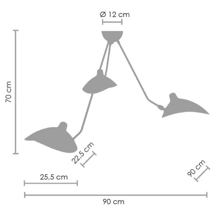 Lampa wisząca CRANE-3P czarna P8703 Step into Design