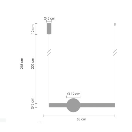 Lampa wisząca O-LINE LED 93 cm mosiądz ST-1688L Step into Design