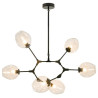 Lampa wisząca MODERN ORCHID-6 transparentno czarna 130 cm ST-1232-6 black transparent Step into Design