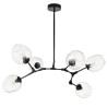 Lampa wisząca MODERN ORCHID-6 transparentno czarna 130 cm ST-1232-6 black transparent Step into Design