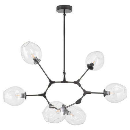 Lampa wisząca MODERN ORCHID-6 transparentno czarna 130 cm ST-1232-6 black transparent Step into Design