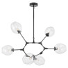 Lampa wisząca MODERN ORCHID-6 transparentno czarna 130 cm ST-1232-6 black transparent Step into Design