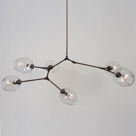Lampa wisząca MODERN ORCHID-6 transparentno czarna 130 cm ST-1232-6 black transparent Step into Design