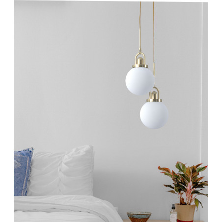 Lampa wisząca PEARL złota 20 cm - klasyczna lampa sufitowa do salonu MP0093 Step into Design