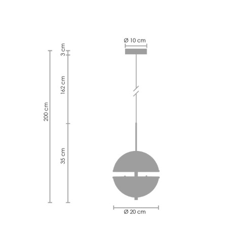 Lampa wisząca SFERA-1 LED złota 20 cm MP0094-1 Step into Design