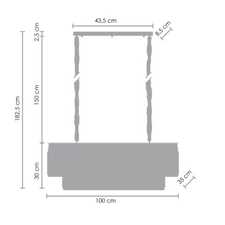 Lampa wisząca SPARKLE DOUBLE antracyt 100 cm MP0097B Step into Design