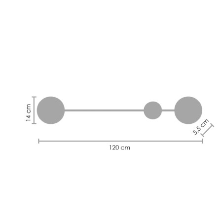 Lampa ścienna CLEX - 2 LED czarna 86 cm MW1133-86 Step into Design