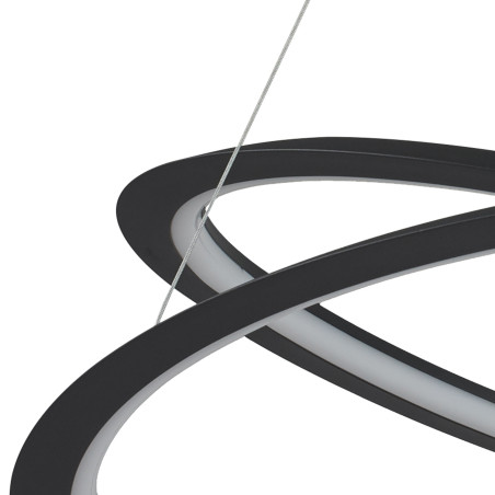 Lampa wisząca SPIRELLO ledowa czarna 80 cm ST-8826P/B Step into Design