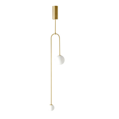 Lampa wisząca LOOP złota 123 cm z białymi kloszami - nowoczesna do salonu ST-8928S brass Step into Design