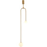 Lampa wisząca LOOP złota 123 cm z białymi kloszami - nowoczesna do salonu ST-8928S brass Step into Design