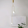 Lampa wisząca LOOP złota 123 cm z białymi kloszami - nowoczesna do salonu ST-8928S brass Step into Design
