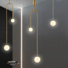 Lampa wisząca LOOP złota 123 cm z białymi kloszami - nowoczesna do salonu ST-8928S brass Step into Design