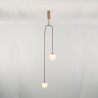 Lampa wisząca LOOP złota 123 cm z białymi kloszami - nowoczesna do salonu ST-8928S brass Step into Design