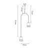 Lampa wisząca LOOP złota 123 cm z białymi kloszami - nowoczesna do salonu ST-8928S brass Step into Design