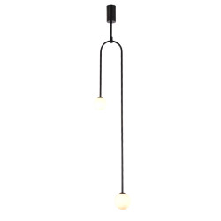 Lampa wisząca LOOP czarna 123 cm z białymi kloszami - nowoczesna do salonu ST-8928S black Step into Design