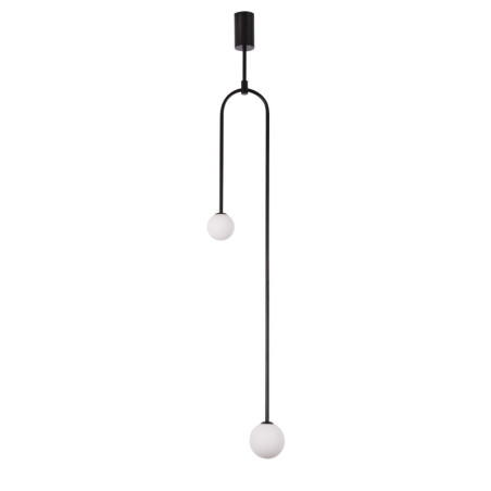 Lampa wisząca LOOP czarna 123 cm z białymi kloszami - nowoczesna do salonu ST-8928S black Step into Design