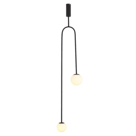 Lampa wisząca LOOP czarna 123 cm z białymi kloszami - nowoczesna do salonu ST-8928S black Step into Design