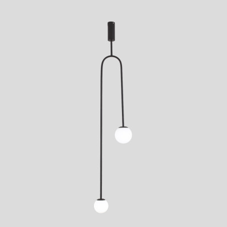 Lampa wisząca LOOP czarna 123 cm z białymi kloszami - nowoczesna do salonu ST-8928S black Step into Design