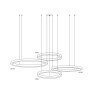 Lampa wisząca CIRCLE 80+80+100+120 LED mosiądz na 1 podsufitce ST-8848-80+80+100+120 brass Step into Design