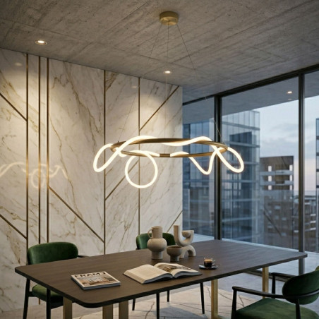 Lampa wisząca FANTASIA ROUND LED złota 60 cm ST-9282R/D60 Step into Design