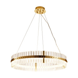 Żyrandol Kryształowy AURA Złota 85 cm - Nowoczesna Lampa Wisząca LED DN925-85 Step into Design
