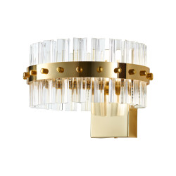Lampa Ścienna AURA złota 18 cm - Kryształowy Kinkiet LED DW925 Step into Design