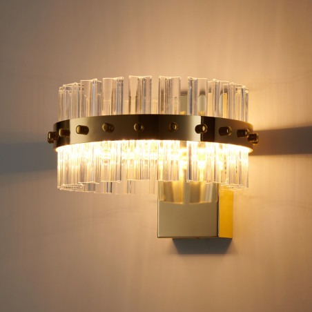 Lampa Ścienna AURA złota 18 cm - Kryształowy Kinkiet LED DW925 Step into Design